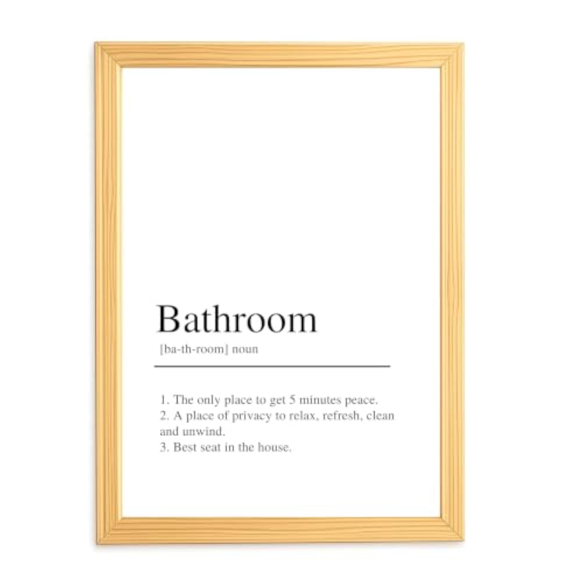Funny Bathroom Wall Art Frame, Humorous Typography